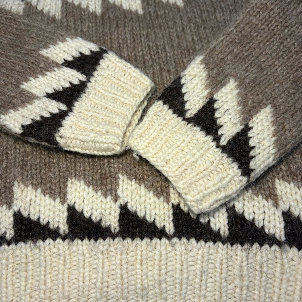 Vintage Icelandic Wool Sweater Nordic Fair Isle Fisherman Knit Cozy Oversized - Picture 4 of 9